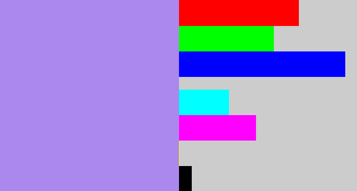 Hex color #ab88ed - light urple