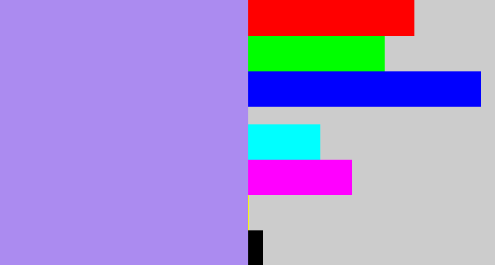 Hex color #ab8bf0 - liliac