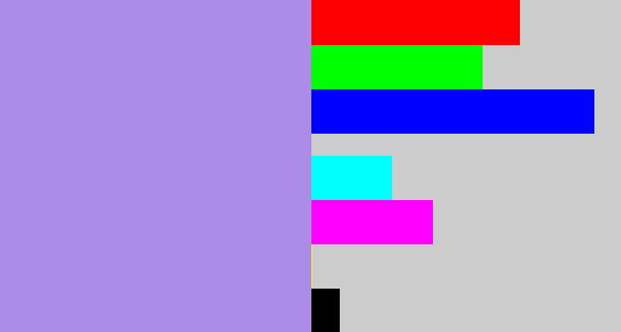 Hex color #ab8de7 - pale purple