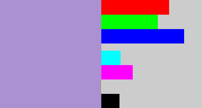 Hex color #ab90d2 - pale purple