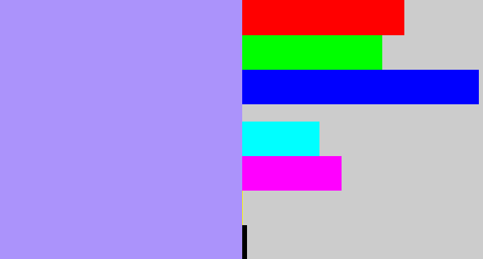 Hex color #ab93fb - liliac