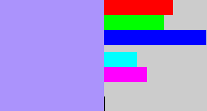 Hex color #ab93fc - liliac