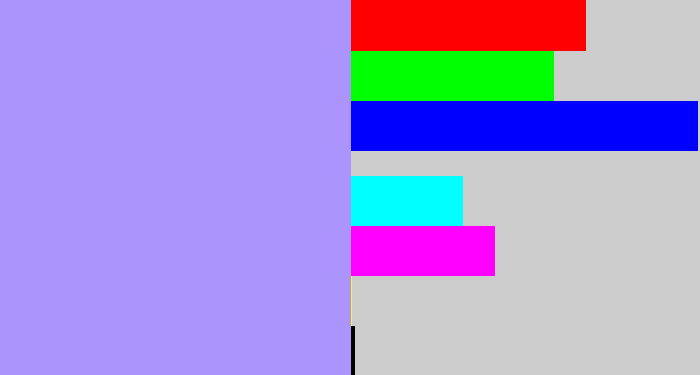 Hex color #ab95fc - liliac