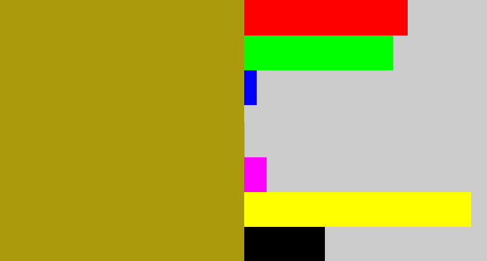 Hex color #ab9b0c - brown yellow