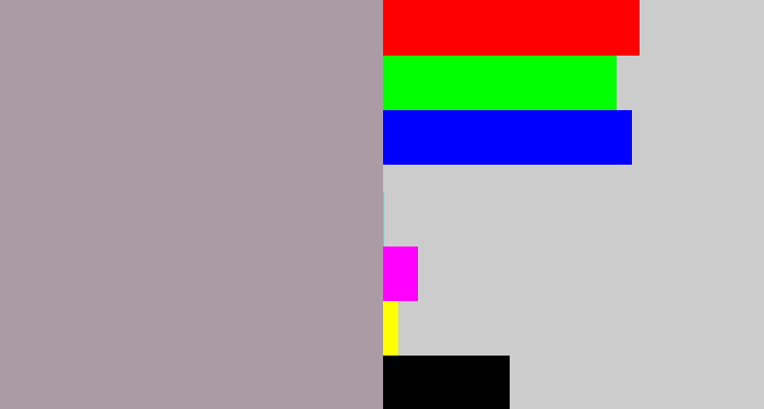 Hex color #ab9ba5 - greyish