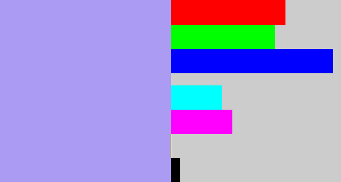 Hex color #ab9bf3 - lavender
