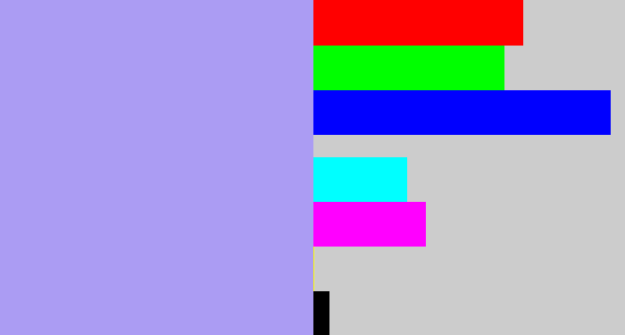 Hex color #ab9cf3 - lavender