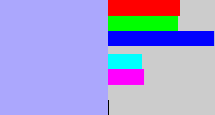 Hex color #aba7fd - pastel blue