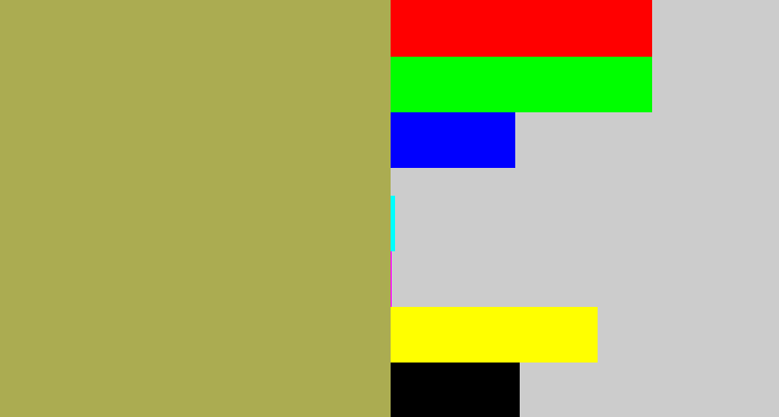 Hex color #abac51 - khaki