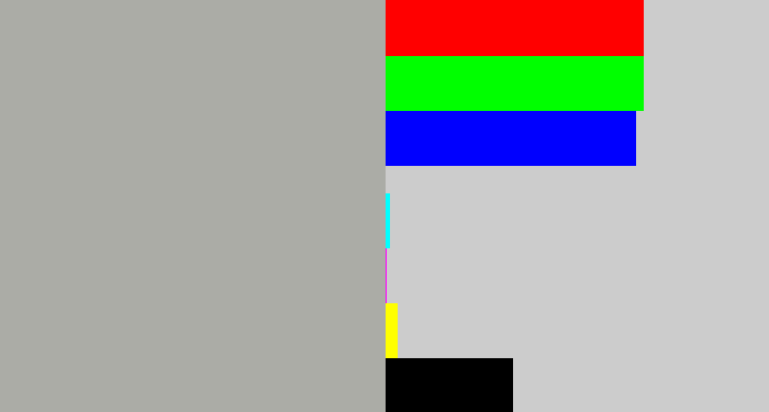 Hex color #abaca6 - greyish
