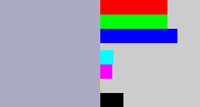 Hex color #abacc4 - light grey blue