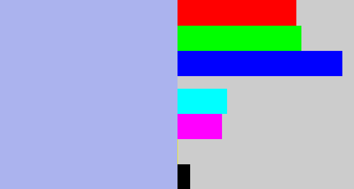 Hex color #abb3ee - pastel blue