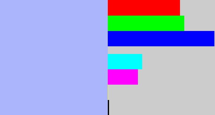 Hex color #abb5fc - pastel blue