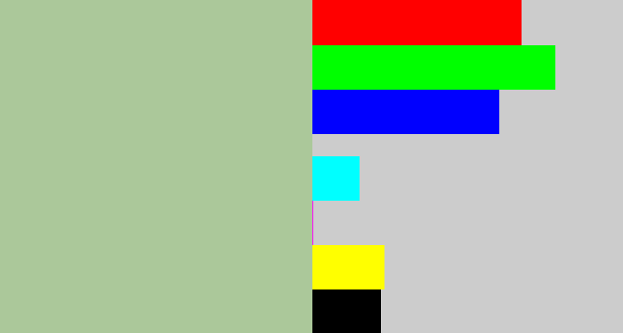 Hex color #abc89a - light grey green