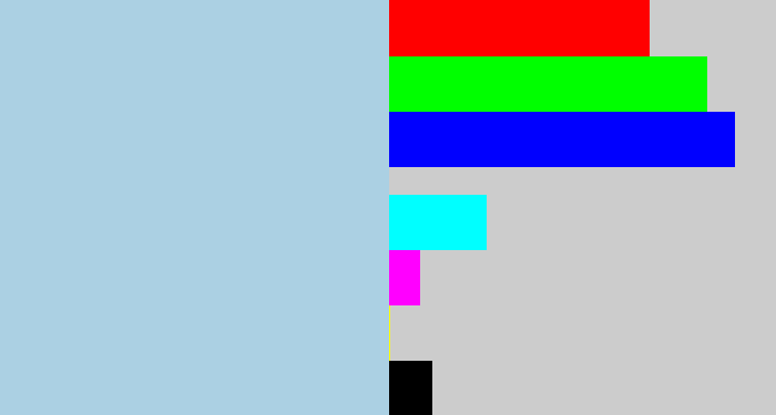 Hex color #abd0e3 - light blue grey