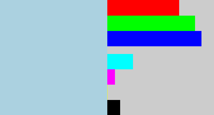 Hex color #abd1e0 - light blue grey