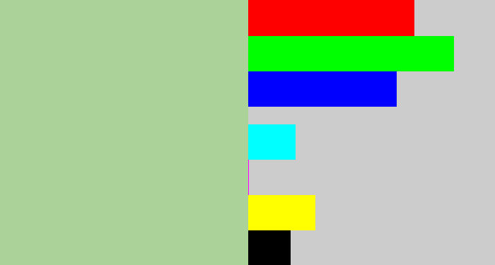 Hex color #abd399 - light grey green