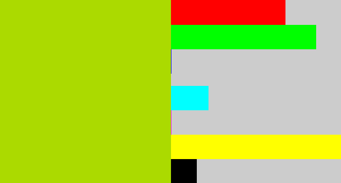 Hex color #abda00 - green/yellow