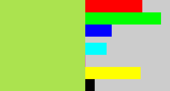 Hex color #abe34f - kiwi