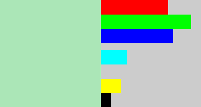 Hex color #abe6b7 - hospital green