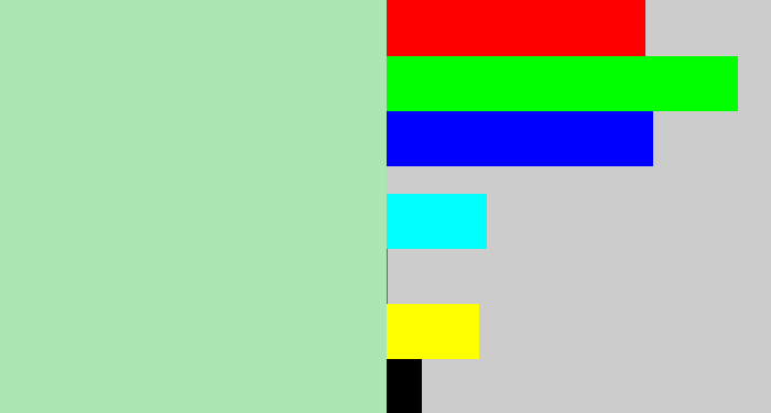 Hex color #abe7b0 - hospital green