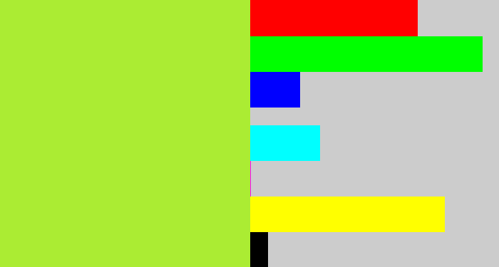 Hex color #abec33 - lime