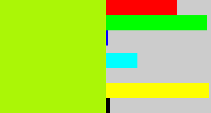 Hex color #abf606 - lemon green