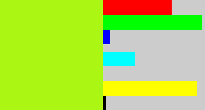 Hex color #abf713 - yellowgreen