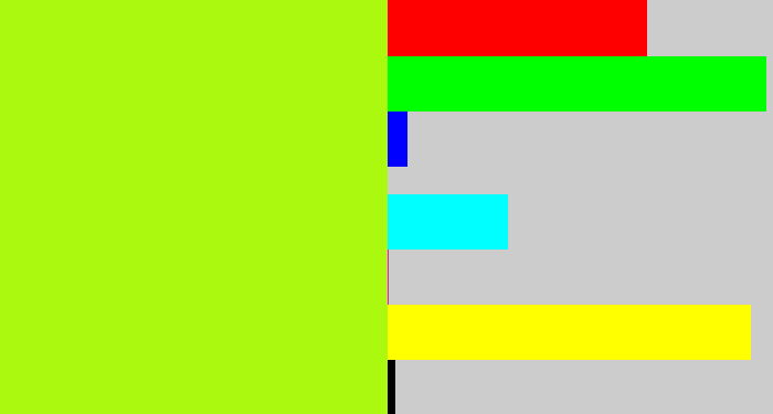 Hex color #abf90e - electric lime