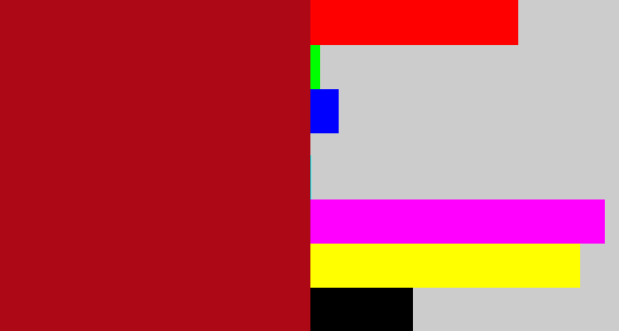 Hex color #ac0816 - darkish red