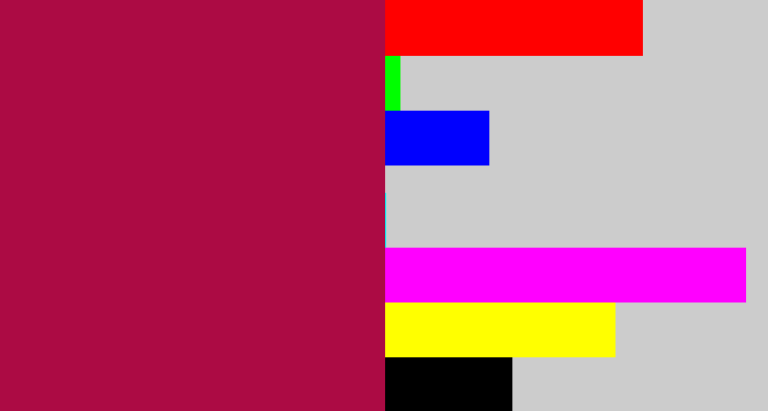 Hex color #ac0b44 - purplish red