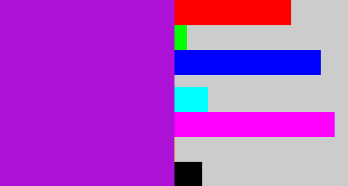 Hex color #ac11d5 - vibrant purple