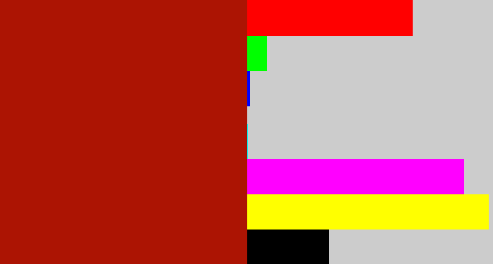 Hex color #ac1403 - darkish red