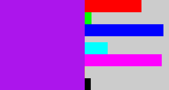 Hex color #ac15ec - violet