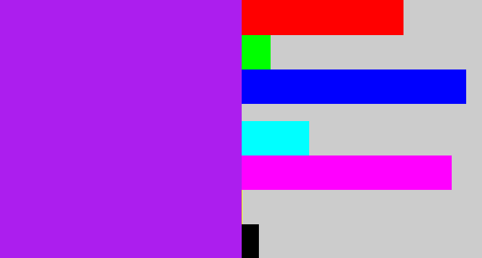 Hex color #ac1eee - electric purple