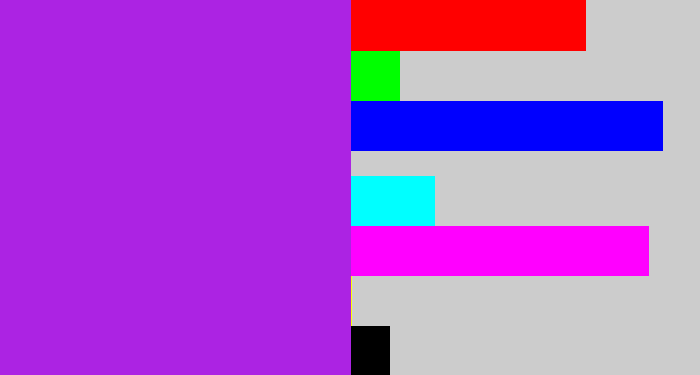 Hex color #ac23e3 - electric purple