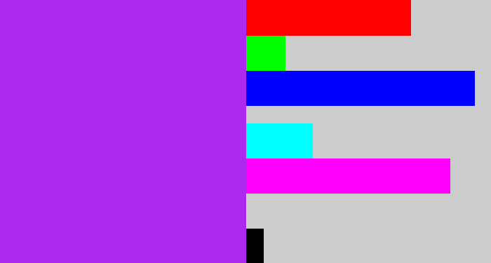 Hex color #ac29ed - electric purple
