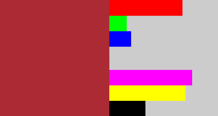Hex color #ac2a33 - brick