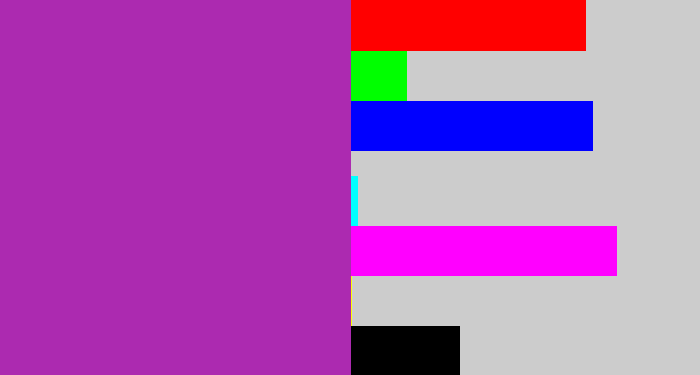 Hex color #ac2ab0 - barney