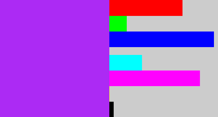 Hex color #ac2af4 - electric purple