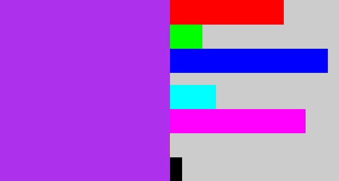 Hex color #ac30ec - electric purple
