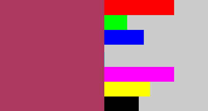 Hex color #ac3861 - light burgundy
