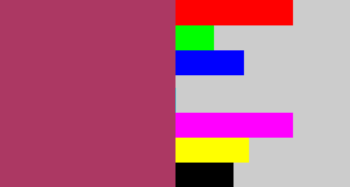 Hex color #ac3863 - light burgundy