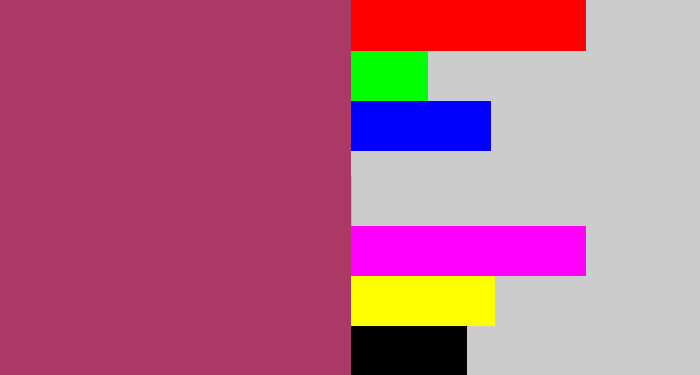 Hex color #ac3866 - light burgundy