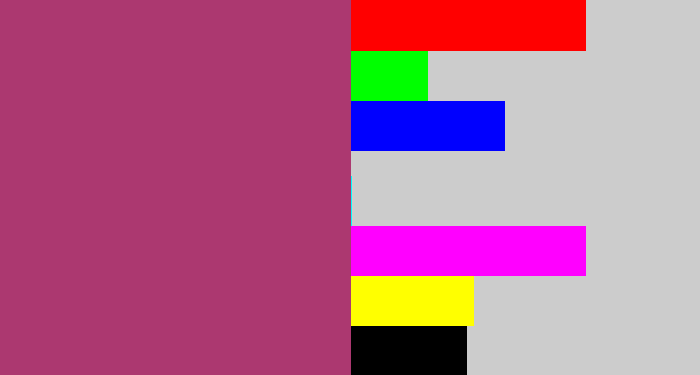 Hex color #ac3870 - light burgundy