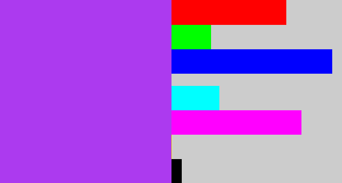 Hex color #ac3aef - lightish purple