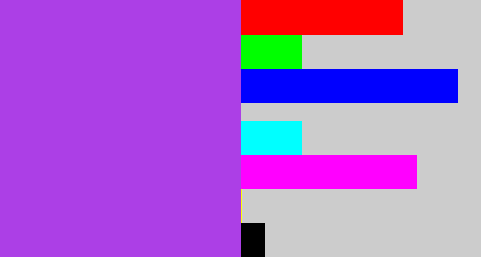Hex color #ac3fe6 - lightish purple