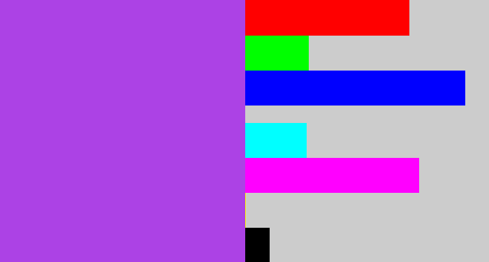 Hex color #ac42e5 - lightish purple