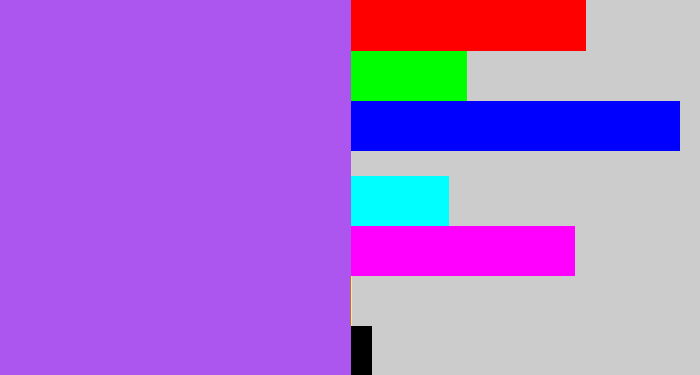 Hex color #ac55ef - lighter purple
