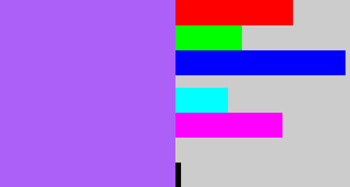 Hex color #ac60f7 - lighter purple